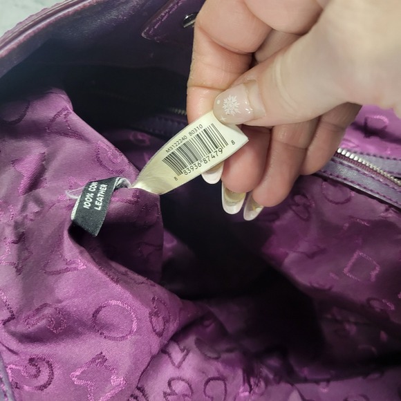 Marc By Marc Jacobs Shine Fran Handbag Purse Patent Leather Purple Turnlock